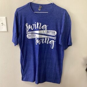 Women’s Next Level Medium Blue Swing Batter Batter Short Sleeve Tee